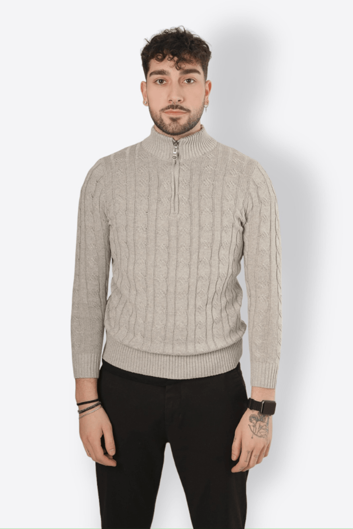 Alessandro Toscani™ AURELIO™ | Half-Collar Sweater with Zipper
