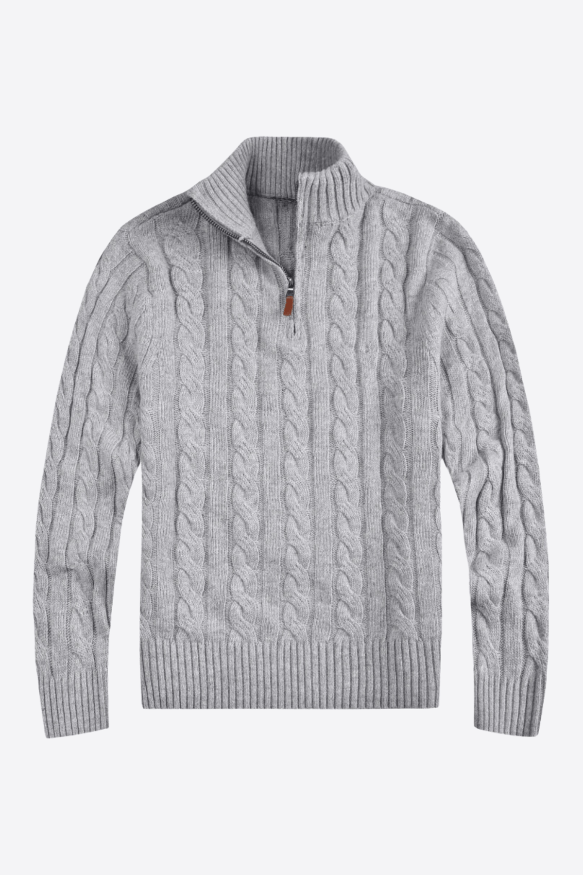Alessandro Toscani™ Gray / M AURELIO™ | Half-Collar Sweater with Zipper