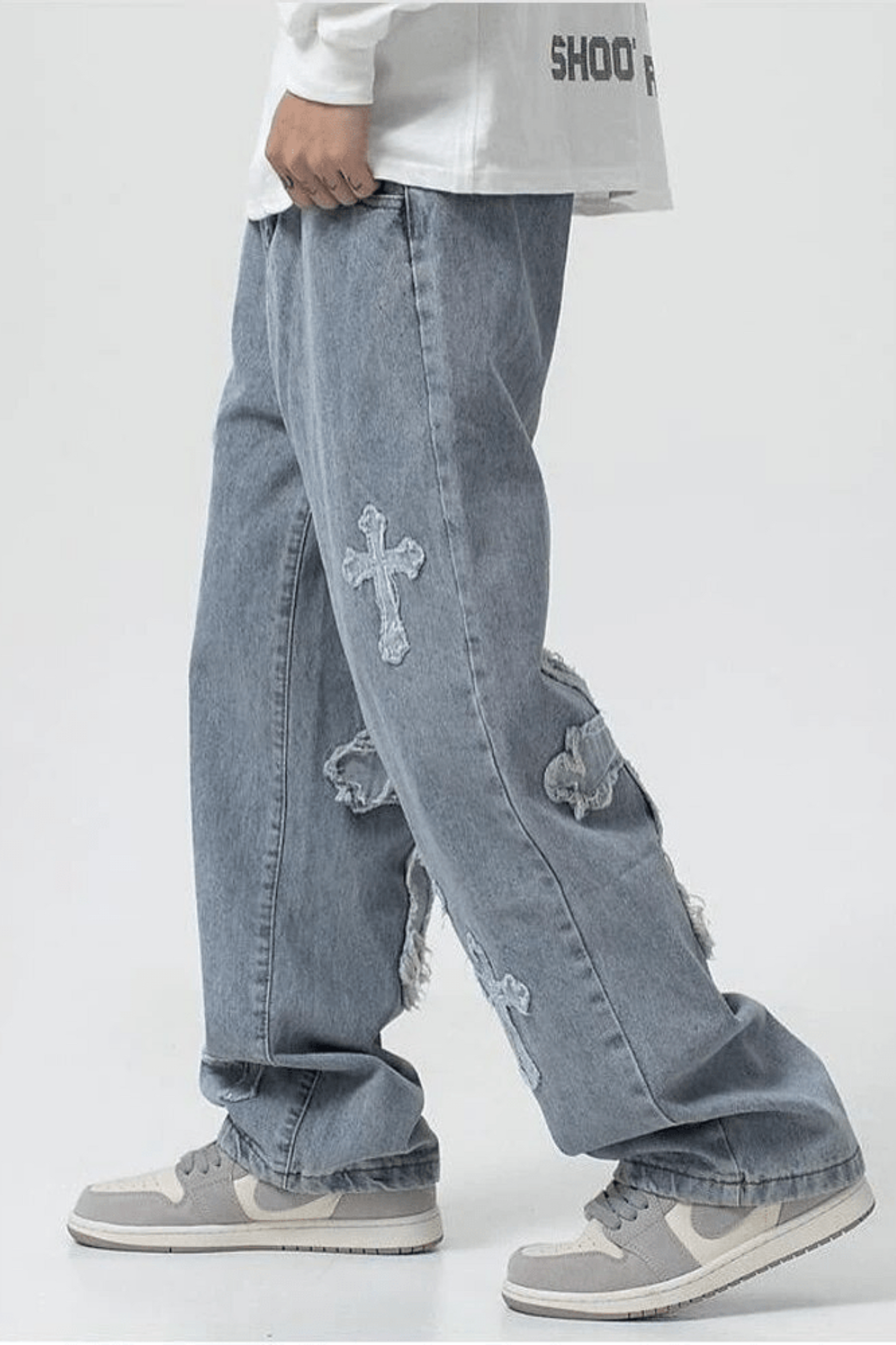 RAYAN™ | Baggy jeans with Patches