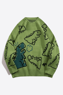 Alessandro Toscani™ M / Green AGOSTINO™ | Dinosaur Streetwear Sweater