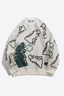 Alessandro Toscani™ M / White AGOSTINO™ | Dinosaur Streetwear Sweater